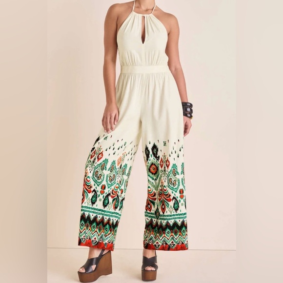 VENUS Pants - Venus Linen Halter Jumpsuit